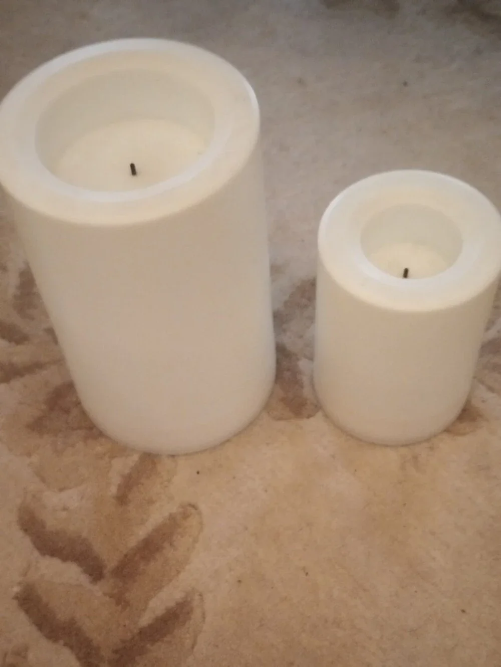 PIER 1 Battery Operated Color Changing White LED Pillar Candles - Set of 2